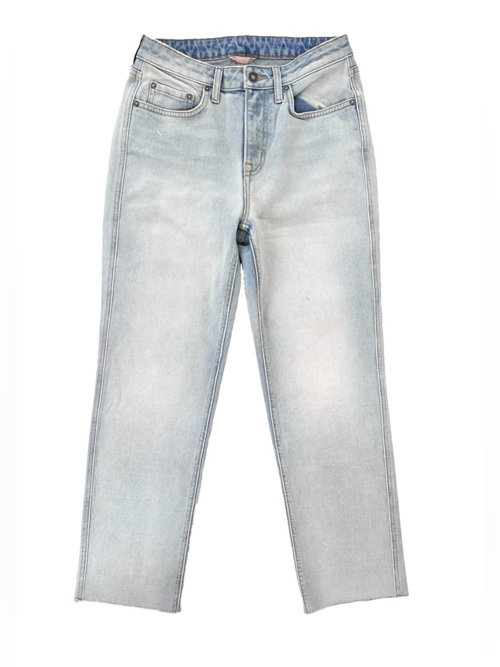 Free People We The Free CRVY Straight Leg High Rise Light Wash Jeans Size 28